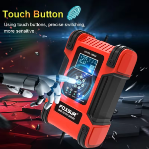 BERGARANSI FOXSUR Casan Cas Charger Aki motor dan Mobil 12 Volt dan 24 Volt 12A otomatis