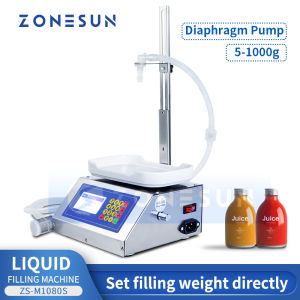 ZONESUN CNC Water Juice Milk Bottle Liquid Weighing Filling Machine Bottling Machine ZS-M1080S