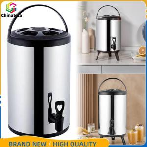 【Chinatera】Stainless Steel Insulated Bucket 6/8L with Faucet Hot Coffee Insulated Barrel for Thermal Insulation Milk Tea Juice Beer