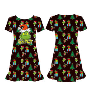 คริสต์มาสกรินช์ใหม่ grinch ปีศาจผมเขียว TheGrinch ชุดจั๊มสูทเด็ก ชุดเกรนช์