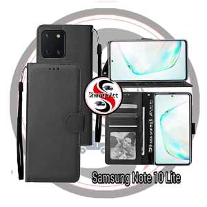 Case Flip Untuk Samsung Note 10 Lite New Casing Flip Cover Leather Premium Sarung Buku HP