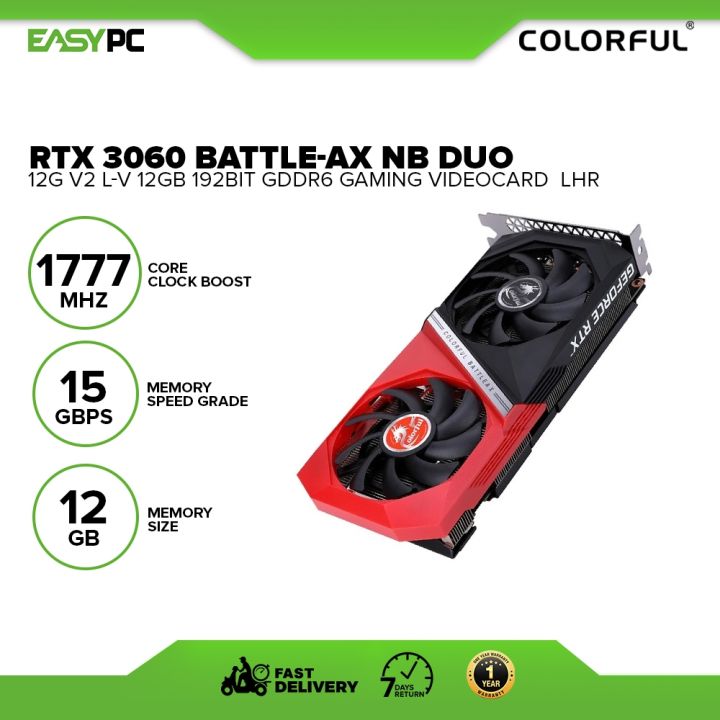 EasyPC Colorful Rtx 3060 Battle-AX NB DUO 12G V2 L-V 12gb 192bit
