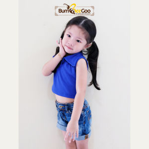 BumBeeGoo - Atasan Crop Anak Cewek | Crop Top Kerah Anak Korean Fashion