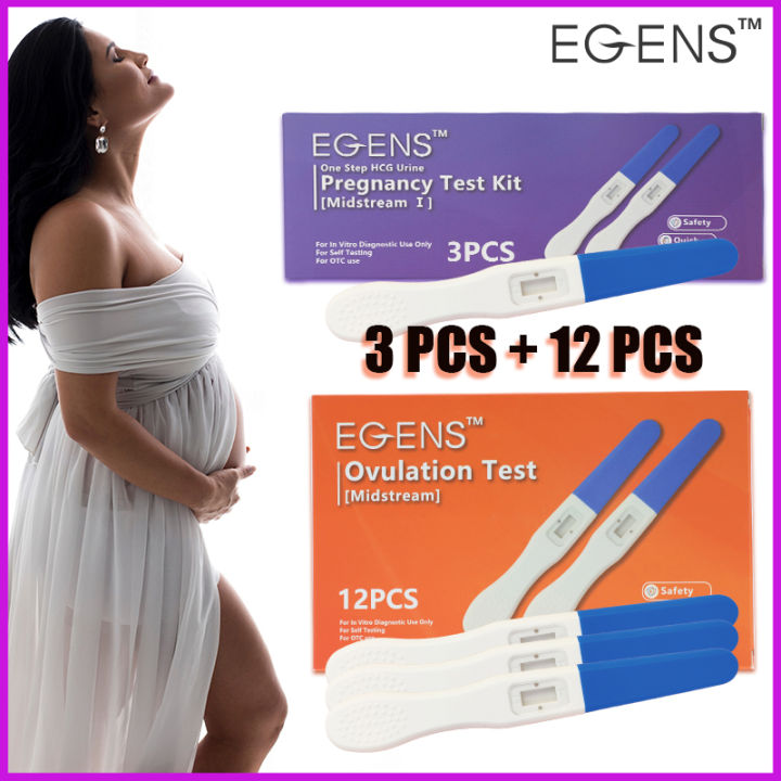 (3PCS+12PCS/Set)EGENS 3PCS HCG Early Pregnancy Test Pen +12PCS LH