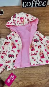 EST20A51 BB PINK REVERSIBLE JACKET EMROIRDED DESIGN 1-7YO