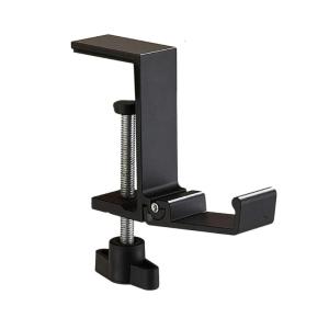 Toolless Assembly Adjustable Headphone Rack Featuring Collapsible Design And Extra Hook For Desktop Organization