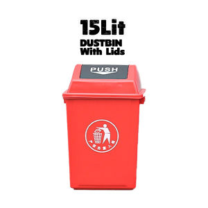 15 Liter Swing Top Dustbin Garbage Bin Flip Top Trash Can Recycle Recycling Bin Office Toilet Tong Sampah Bertutup 垃圾桶