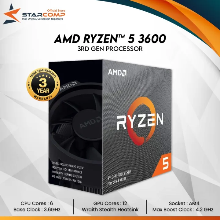Wraith Stealth Cooler Ryzen 3600 L1 Cache AMD Ryzen 3600 Desktop