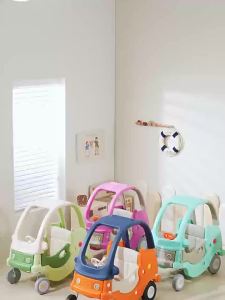 Plastic Sliding Toy Car Naughty Castle Fire Princess Car Baby Walking Scooter Four-Wheel Assist Small House