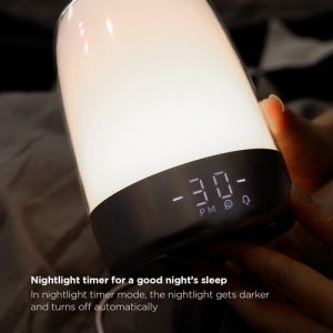 Sunrise Wake-up Alarm Night Light Alarm Snooze 5-color Night Light Automatic Color Change Night Light Timer 7 Alarm Sounds Gradient Breathing Light