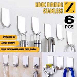 Gantungan Stainless Dinding Tempelan HOOK Hanger Baju Handuk Cantelan Tempel Tembok Kamar Toilet Wc Kulkas Serbaguna - ZEN CAR PARTS