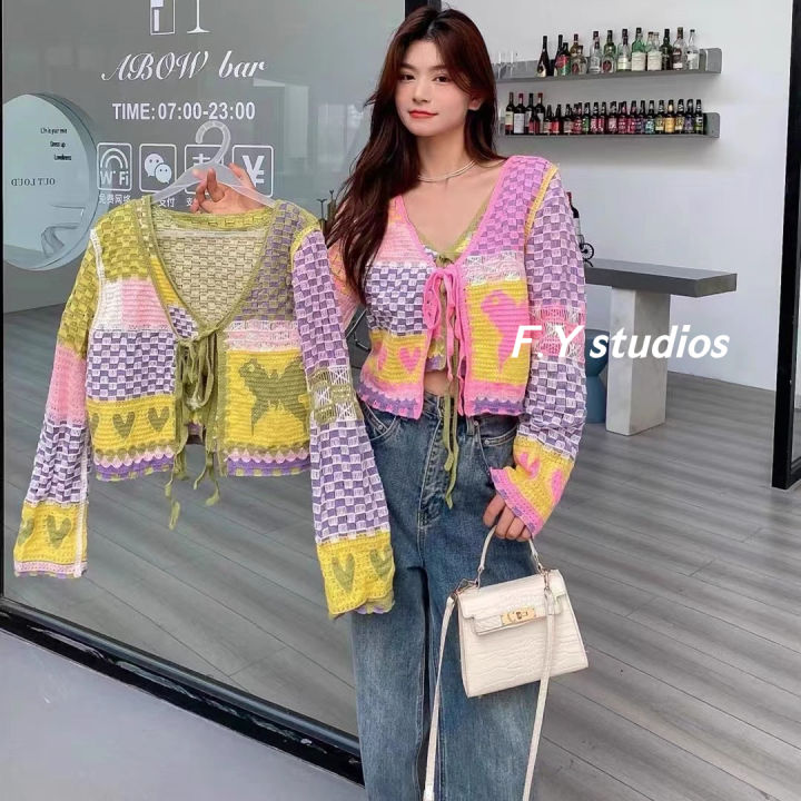 𝙁.𝙔 𝙨𝙩𝙪𝙙𝙞𝙤𝙨 🌸(พร้อมส่ง‼️)🌸NO.223 เสื้อสเวตเตอร์ไหมพรม คาร์ดิแกน แขนยาว ...