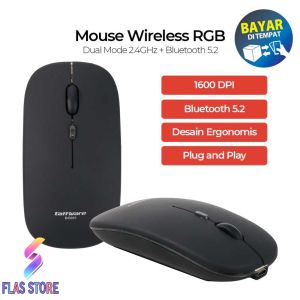 COD Mouse Wireless RGB Dual Mode 2.4GHz + Bluetooth 5.2 - Mos Alat Penunjuk Kursor Design Desain Gaming Gamer Elegan Modern Accessories Aksesoris Komputer Laptop Peralatan Perlengkapan PC Game Gamers Presisi Tinggi High Quality ORIGINAL - FREE ONGKIR