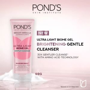 Ponds Ultra Light Biome Gel Hydrating Gentle Cleanser 90g - Niasorcinol - Cera-Hyamino - Virgo Shoop