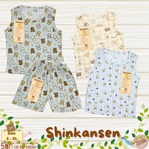 Paket Baju Bayi Setelan Singlet Kutung Kaos Anak Ridges 3pcs Shinkansen / Setelan Bayi Kutung / Setelan Bayi Laki-laki dan Perempuan / Baju Bayi adem / Baju Santai Anak