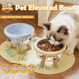 2 IN 1 Stainless Steel Pet Bowl with Four Legged Elevated Neck Protect Cat Dog Bowl Detachable