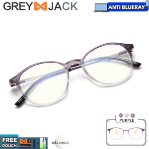 Grey Jack Kacamata Oval Simple Bisa Minus Antiradiasi Blueray Photocromic Bluecromic 72052