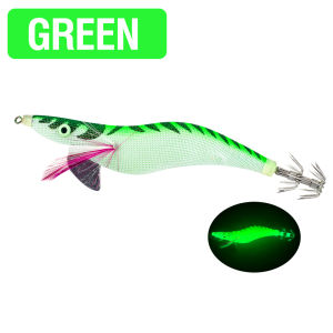 1pcs Shrimp Bait 12/13cm Cuttlefish Fishing Lure UV Luminous Plastic 3D Eyes Wooden Squid Fishing Hook Jig Lure
