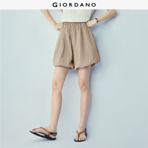 GIORDANO Women Shorts Textured Woven Bubble Skorts Elastic Waist Loose Fit Fashionable Casual Sweet Shorts 13406319