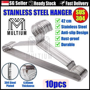 304 Stainless Steel Hanger 10pcs–Heavy DutyAnti-slipWindproof and Rust-Proof Hanger for Drying Socks Garments Towels Underwear Bras Shoelace Scarf Panties Gloves Handkerchiefs Baby Clothes