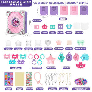 189PCS Variety Magic Book of Changes Kids Keychain DIY Tools Childrens Toys present Children Handmade Creative Educational Toys Girl Gift Box Set