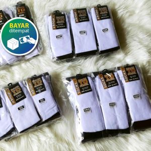 kaos kaki sekolah hitam putih 12 pasang