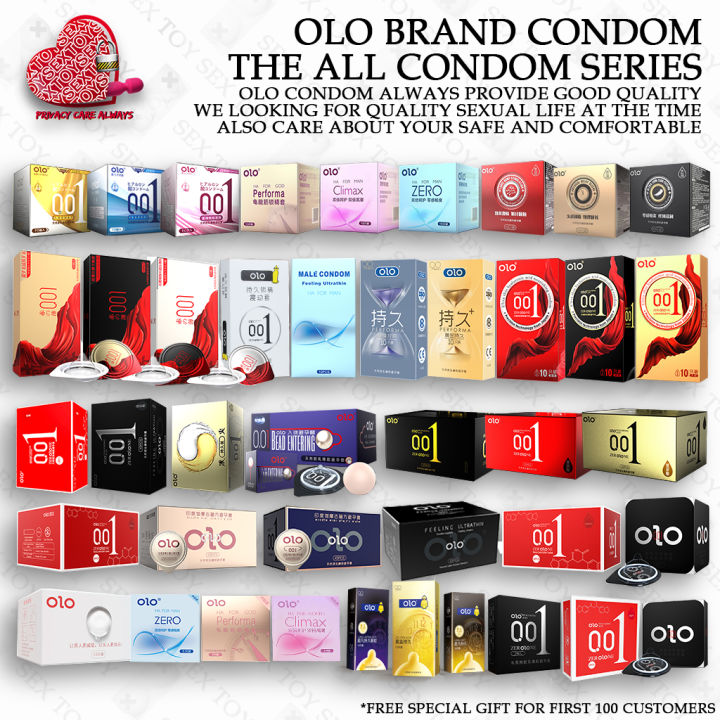 All In One Original Olo Condom Climax Long Lasting Ultra Thin Latex