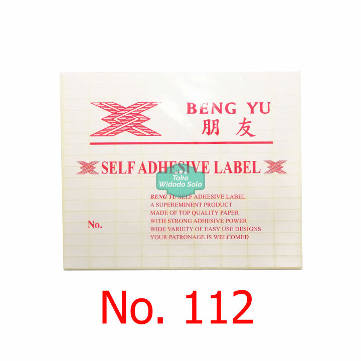 Stiker Label No 112 Harga Nama Undangan Self Adhesive Label 0,8x2cm - 1 Pack Isi 7 Lembar