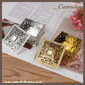 [Carmelun] Hộp nữ trang kho báu bằng nhựa hộp kẹo vuông hộp quà cưới ngực kho báu