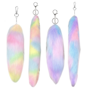 Plush Foxy Tail Keychain Ornament 25cm/40cm Long Lightweight Hanging Pendant for Decorative Bags or Keys Decoration