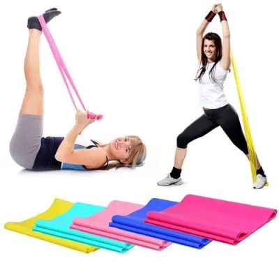 🇸🇬 [READY STOCK] Elastic Yoga Pilates Rubber Stretch Resistance Exercise Fitness Band Belt
