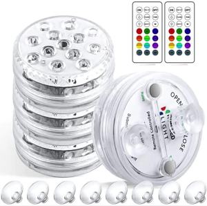 SXH 13led Diving Light RGB Wireless Remote Control Underwater Light Sucker Double Ring Knob Fish Tank Colorful Pool Light