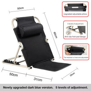 7 Positions Adjustable Bedchair Tatami Chair Backrest Elderly Bed Backrest Back Rest Bedchair Folding Recliner Chair Lazy Chair Load 150KG