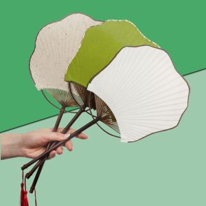 ANHEY Phong cách Trung Quốc Quạt giấy trắng Tre Trang trí Quạt cầm tay Cổ điển Có tua rua Quạt nhóm Dành cho trong nhà
