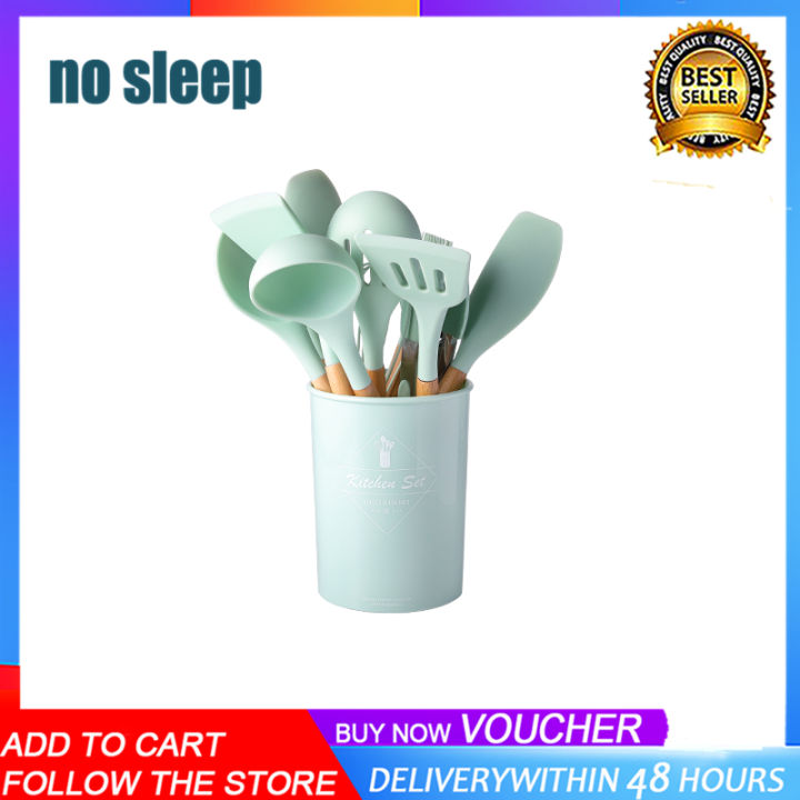 12 Pcs Silicone Kitchen Utensil Set With Storage Box Cooking Utensils