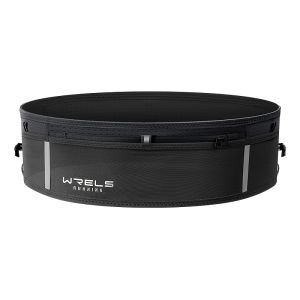 1pc WRELS Invisible Mesh Running Belt Bag - Breathable High-Stretch Knit Fabric with Multi-Pocket Design Adjustable Strap for Running Hiking Yoga & Marathon - Black Sports Accessory Sleek Sports Gear Secure Storage Solution