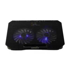 Taffware Q100 Cooling Pad Laptop Hitam Matte dengan 2 Ventilator Tetap Kecepatan - Kompatibel 11-15 inci