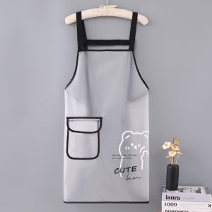 WAPKTY Transparent Waterproof TPU Apron Lightweight Sleeveless Kitchen Apron Cartoon Dirt-Proof Cleaning Aprons Kitchen Use