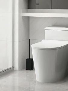 LDIES Stainless Steel Toilet Brush Black Bathroom Cleaning Brush Holder with Toilet Brush Wall Mount 4B7T1
