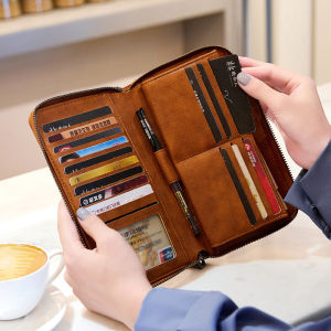 Stylish RFID Wallet for Women – New Europe and United States Large-capacity Clutch Bag with Multi-card Slots and Zipper Closure
