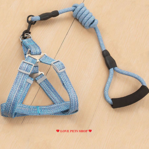 Bộ dây dắt Chó Mèo kèm yếm đa sắc xen kẽ - Love Pets Shop