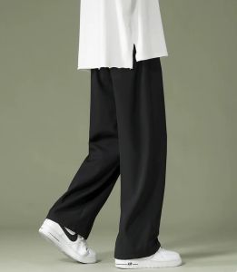 #070#L-5XL#กางเกงผู้ชายกีฬากางเกงลำลองขายาวผ้าฤดูร้อนทรงหลวมใส่สบายเอวยางยืดเนื้อผ้าระบายอากาสได้ดี