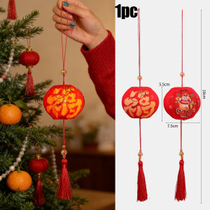 YESPERY 2026ผ้าสไตล์จีนโคมไฟที่มีพู่ห้อยสำหรับตกแต่งเทศกาลโคมไฟขนาดเล็กปีใหม่