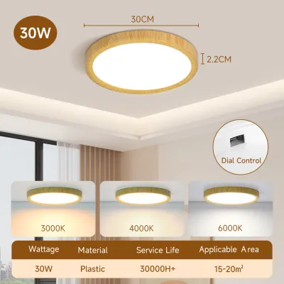 1 แสง 3 สี โคมไฟติดเพดาน Led ห้องนั่งเล่น โคมไฟเพดาน 18W 30W 40W ห้องนอน ห้องครัว ห้องพัก โคมไฟ