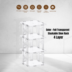 Shoe Storage Box Clear Plastic Stackable Shoe Box Drop Front Shoe Box with Clear Door Shoe Organizer and Shoe Containers For Sneaker Display Space Saving Foldable Shoe Rack Bin Holder Stackable Easy Assembly