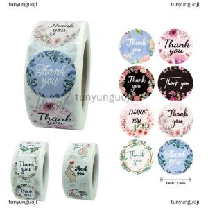 [COD] tunyunguoji Flower Thank You Stickers Labels Gift Packaging Stickers Birthday Party Wedding