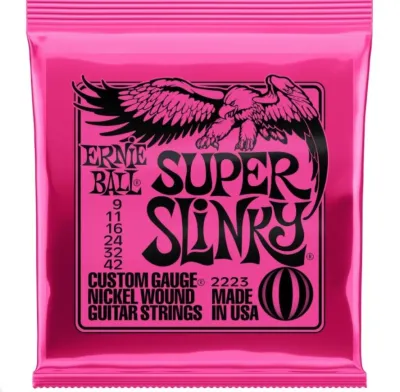 Monstermarketing Ernie Ball 2223 Super Slinky Nickel Wound Electric Guitar Strings - .009-.042 Music Accessories