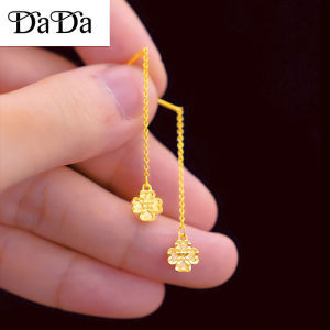 vàng 18k thật bông tai cỏ bốn lá nhỏ tươi của phụ nữ