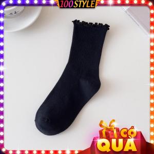 Tất Vớ Bắp Chân Nhúng Bèo Màu Trơn Xinh Xắn - 100style