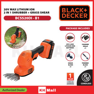 BLACK + DECKER 20V 2 In 1 Shear Shrubber Grass Shear /Mesin Rumput / 割草机 / BCSS20D1